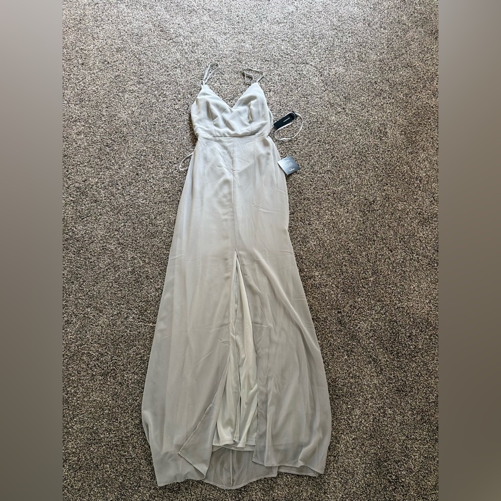 Lulu's Silver Maxi Dress